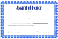 Free 14 Ideas Of Honor Certificate Template Word In Two with Printable Honor Award Certificate Templates