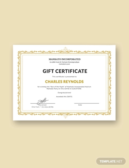 Free 19 Gift Certificate Examples In Psd  Word  Ai regarding Indesign Gift Certificate Template