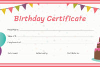 Free Birthday Gift Certificate  Free Gift Certificate within Kindness Certificate Template 7 New Ideas Free