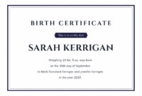 Free Blank Birth Certificate Template In Adobe Photoshop for Birth Certificate Templates For Word
