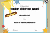 Free Certificate Of Appreciation For Teachers  Customize for Teacher Of The Month Certificate Template