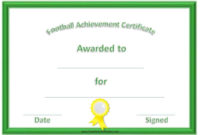 Free Custom Football Certificates for Most Improved Player Certificate Template