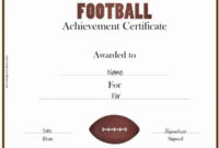 Free Custom Football Certificates throughout Free Soccer Achievement Certificate Template