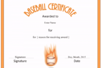 Free Editable Baseball Certificates  Customize Online in Best Baseball Achievement Certificate Templates
