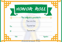 Free Editable Honor Roll Certificate Design In Green Haze throughout Certificate Of Honor Roll Free Templates