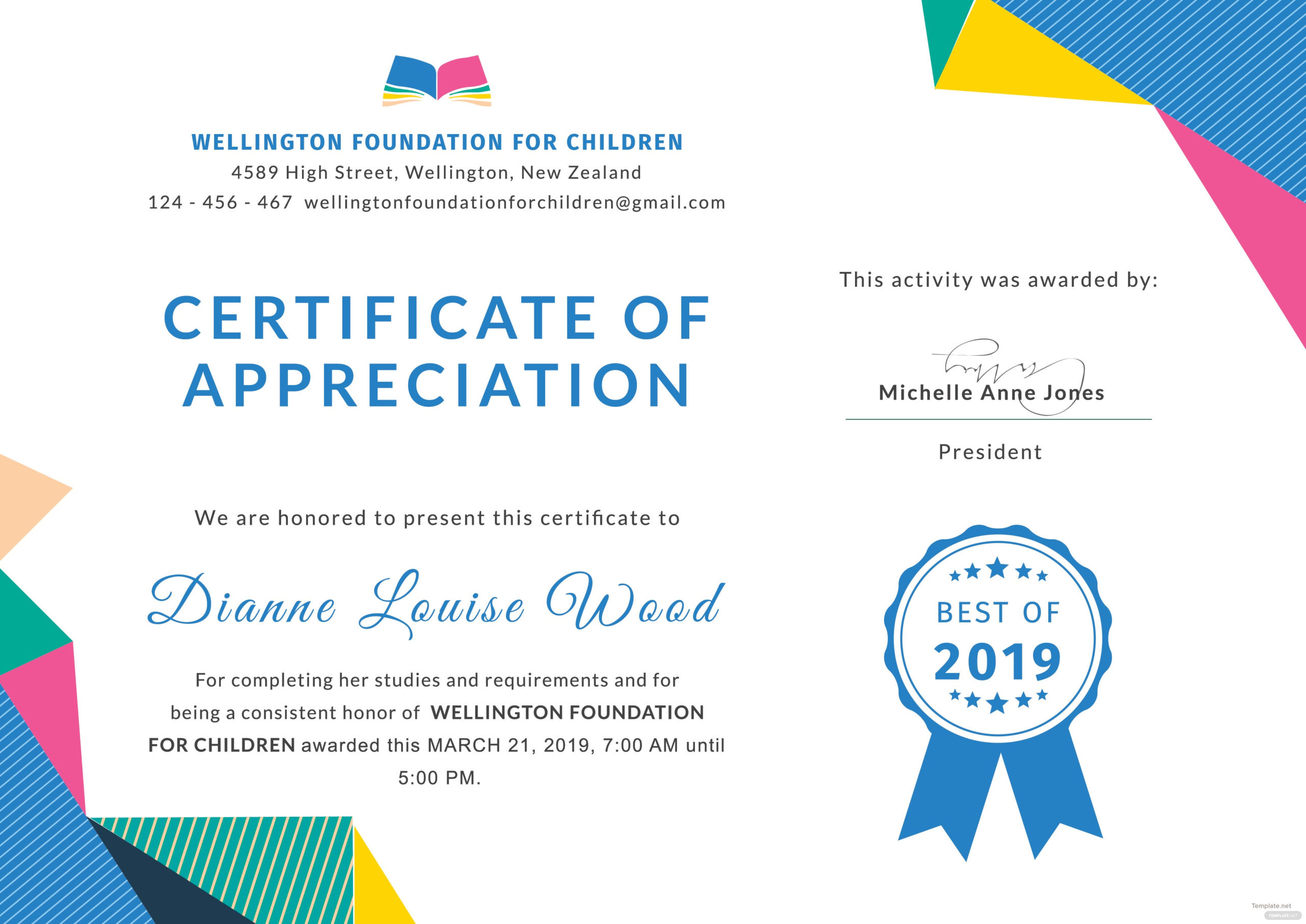 Free Graduation Appreciation Certificate Template In Adobe with regard to Printable Recognition Certificate Editable