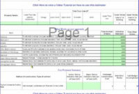 Free Home Renovation Cost Estimator Spreadsheet in Free Cost Report Template