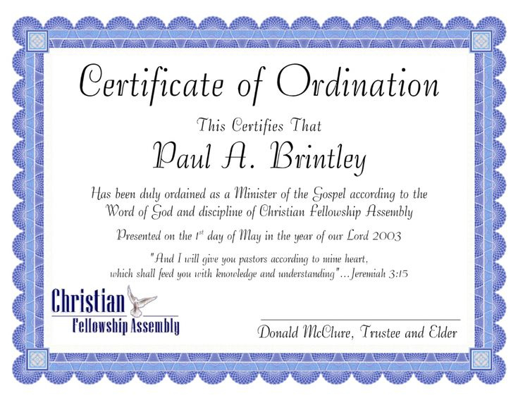 Free Minister Ordination Certificate Clean Best S Of with regard to Free Ordination Certificate Template