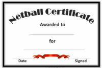 Free Netball Certificates in Best Most Improved Player Certificate Template
