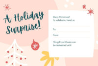 Free Printable Custom Christmas Gift Certificate with Christmas Gift Certificate Template Free