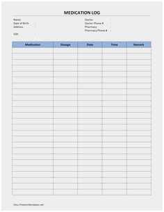 Free Printable Daily Medication Log Template Organization with regard to Awesome Medication Dispensing Log Template