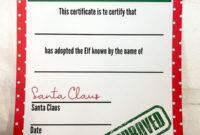 Free Printable Elf Adoption Certificate  Adopt Your Elf within Free Elf Adoption Certificate Free Printable