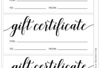 Free Printable Gift Certificate Template In 2020  Free intended for Quality Black And White Gift Certificate Template Free
