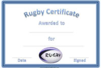 Free Printable Rugby Award Certificate for Rugby Certificate Template