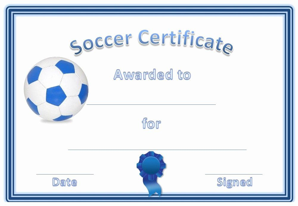 Free Printable Soccer Certificates Elegant Soccer Award with Awesome Soccer Award Certificate Template