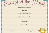 Free Printable Student Of The Month Certificate Templates with regard to Quality Student Leadership Certificate Template Ideas