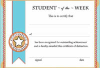 Free Printable  Student Of The Week Certificate  Student within Amazing Star Of The Week Certificate Template