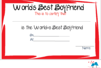 Free Printable World&amp;#039;S Best Boyfriend Certificates  Funny for Free Best Wife Certificate Template