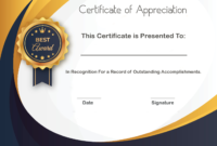 Free Sample Format Of Certificate Of Appreciation Template inside Amazing Free Template For Certificate Of Recognition