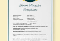 Free School Transfer Certificate Template  Word Doc with regard to Quality Certificate Templates For School