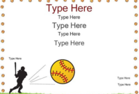 Free Softball Certificate Templates 1 throughout Free Softball Certificate Templates