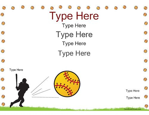 Free Softball Certificate Templates 1 throughout Free Softball Certificate Templates