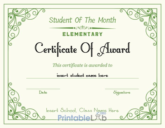 free-student-of-the-month-award-elementary-certificate-throughout-free