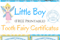 Free Tooth Fairy Certificate Template regarding Quality Free Tooth Fairy Certificate Template