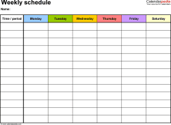 Free Weekly Schedule Templates For Excel  18 Templates intended for Quality Weekly Agenda Template Notion