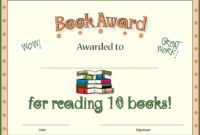 Free Wonderful Reading Award For Students Who Have Read pertaining to Amazing Accelerated Reader Certificate Template Free