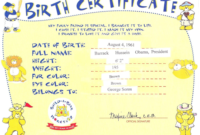 Full Outstanding Build A Bear Birth Certificate within Build A Bear Birth Certificate Template
