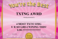 Funny Award Certificates  101 Funny Awards To Give in Amazing Superlative Certificate Template