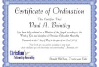 Get Our Printable Minister Ordination Certificate Template within Certificate Of Ordination Template