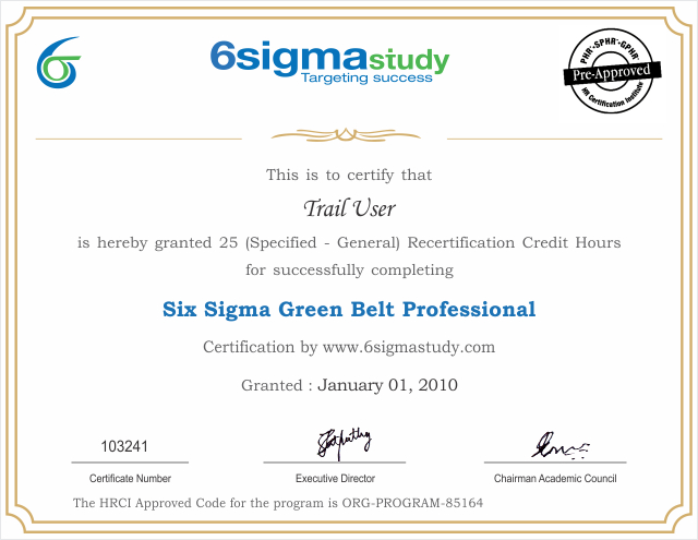 Get Six Sigma Green Belt Professional Certificate inside Awesome Green ...