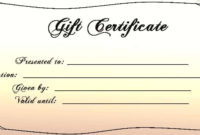 Gift Certificate Templates  Word Excel Fomats pertaining to Amazing Donation Certificate Template