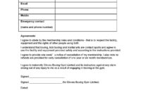 Gloves Boxing Gym Membership Form Contract Template Pdf for Printable Boxing Certificate Template