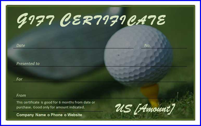 Golf Certificate Templates For Word intended for Golf Certificate Template Free