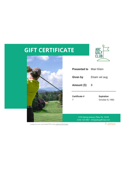 Golf Gift Certificate Template 2  Templates Example intended for Golf Gift Certificate Template