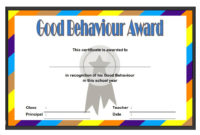 Good Behaviour Certificate Editable Templates 10 Best inside Firefighter Certificate Template Ideas