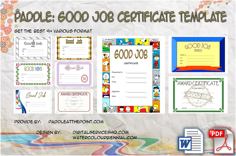 Good Job Certificate Template Free 9 Best Choices throughout Printable Good Job Certificate Template Free