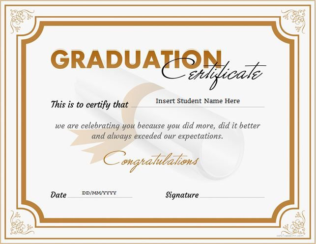 Graduation Certificate Template Word 4  Templates inside Best Graduation Certificate Template Word