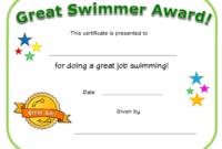 Great Swimmer Award Certificate Template Download throughout Awesome Star Reader Certificate Templates