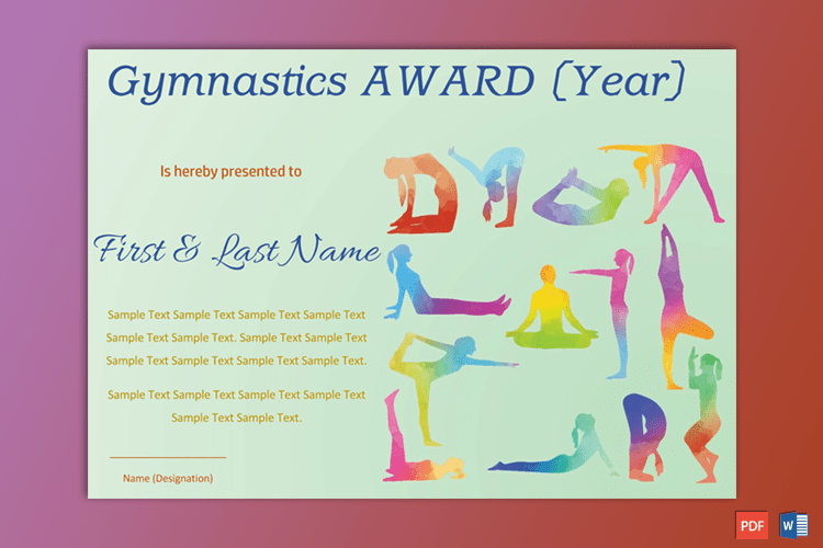 Gymnastic Award Certificate  Pdf  Word  Gct with Gymnastics Certificate Template