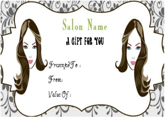 Hair Salon Gift Certificate  Gift Certificate Template intended for Printable Salon Gift Certificate