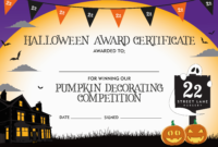 Halloween Pumpkin Decorating Competition Certificate with Awesome Halloween Costume Certificate Template