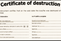Hard Drive Destruction Certificate Template  Templates pertaining to Free Hard Drive Destruction Certificate Template
