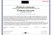 Hard Drive Destruction For Copier Mfp Printers with regard to Certificate Of Disposal Template