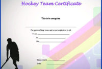 Hockey Team Certificate Template  Certificate Templates throughout Hockey Certificate Templates