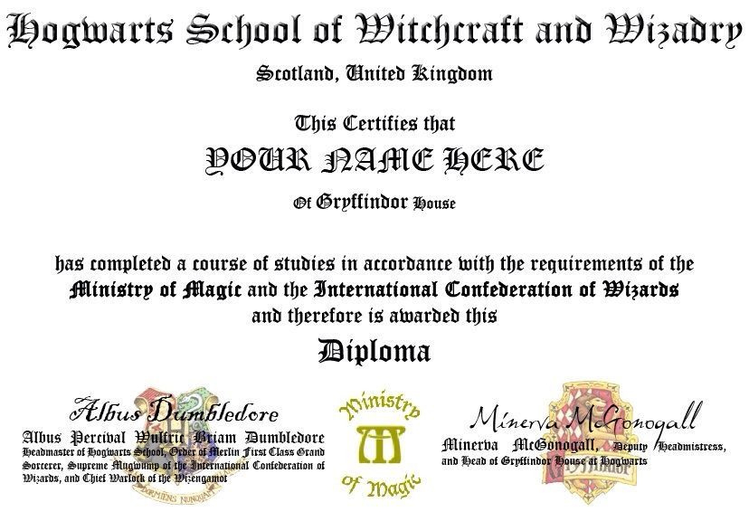 Hogwarts Id And Diploma Templates  Harry Potter Amino inside Harry Potter Certificate Template