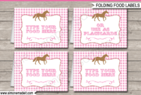 Horse Party Food Labels  Place Cards  Horse Theme with regard to Amazing Zoo Gift Certificate Templates Free Download